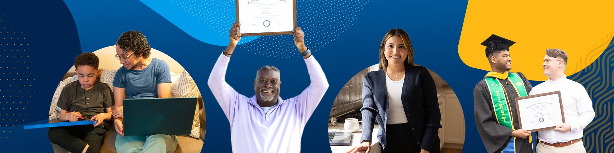 A collage of different people within the SNHU community.